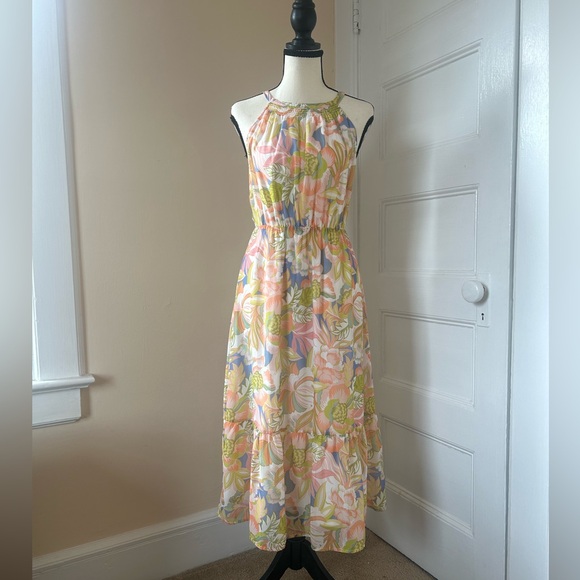 Bloomingdales Aqua Floral Dress - Picture 2 of 7